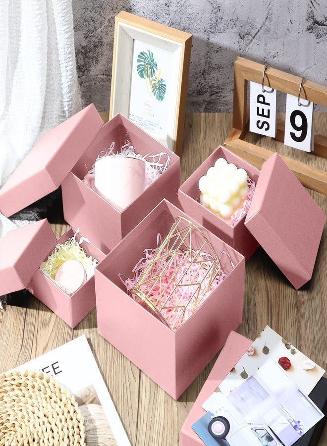 Yahenda 16 Pack Valentine's Day Square Nesting Gift Boxes with Lids 4 Assorted Sizes Galentines Gift Boxes with Lids for Valentines Wedding Bridal Shower Birthday Party Favor(Pink) - Image 3
